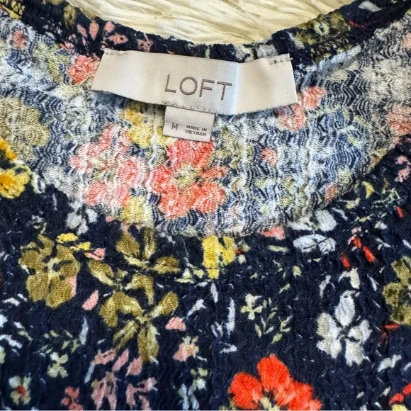 LOFT medium floral long sleeve knit blouse - Picture 4 of 8